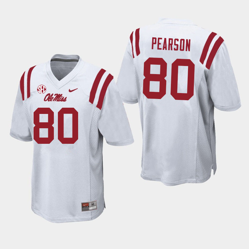Jahcour Pearson Ole Miss Rebels NCAA Men's White #80 Stitched Limited College Football Jersey JYU1658HG